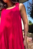 Gabriella Tie Shoulder Dress Deep Geranium